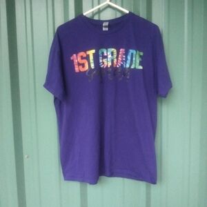 Women's Purple Tie Dye First Grade Squad T Shirt Size Extra Large XL Teacher